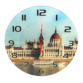 Üveg falióra - Budapest, óra, falióra, üveg, Budapest, Magyarország, magyar, dekoráció