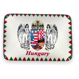 Magyaros mágnes üveg négyzet, hűtőmágnes, Hungary, üveg