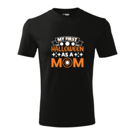 lifetrend.hu, póló, Halloween, fekete, felirattal, My first Halloween as a mom 