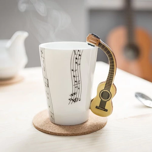 ajándék, bögre, zene, zenész, gitár, porcelán
