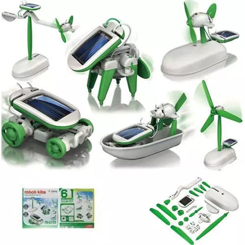 Solar 6 az 1-ben robotkészlet, robot, solar, kit, készlet, játék