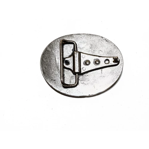 Ovális koszorús címer ezüst színű övcsat 8X6,5 cm